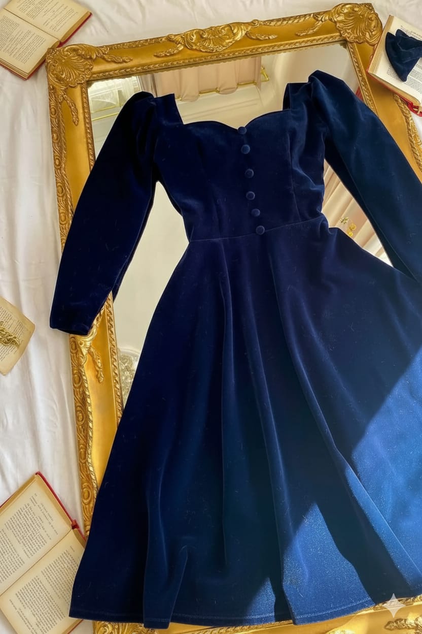 Elegant Velvet Button Frock – Premium Collection UH Collection - U.HCOLLECTION9627